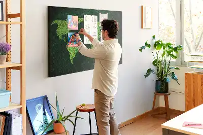 Korkowa tablica ścienna Mapa świata Trawiasta