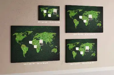 Korkowa tablica ścienna Mapa świata Trawiasta
