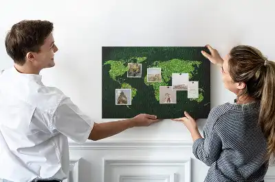 Korkowa tablica ścienna Mapa świata Trawiasta