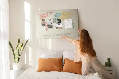 Tablica korkowa dla dzieci Mapa świata z literami