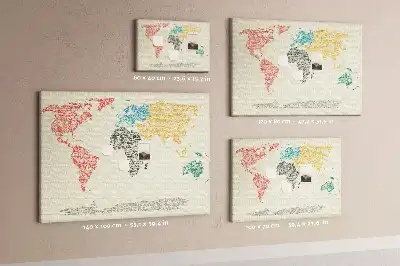 Tablica korkowa dla dzieci Mapa świata z liter