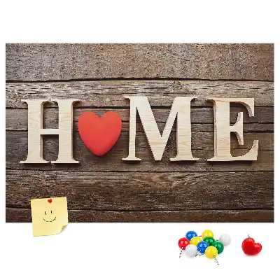 Ozdobna tablica korkowa z napisem Home
