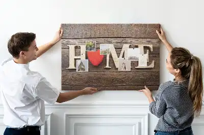 Ozdobna tablica korkowa z napisem Home