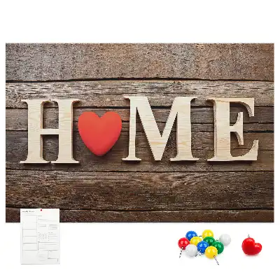 Ozdobna tablica korkowa z napisem Home