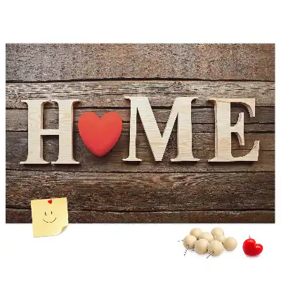 Ozdobna tablica korkowa z napisem Home