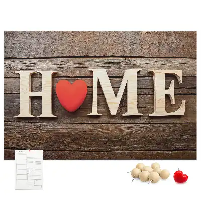 Ozdobna tablica korkowa z napisem Home