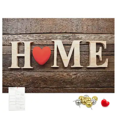 Ozdobna tablica korkowa z napisem Home