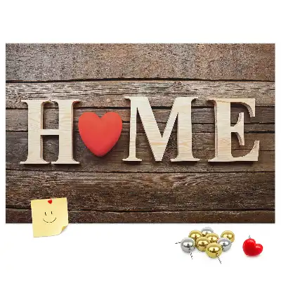 Ozdobna tablica korkowa z napisem Home