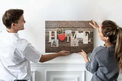 Ozdobna tablica korkowa z napisem Home