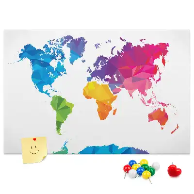 Tablica korkowa dla dzieci Abstrakcyjna mapa świata