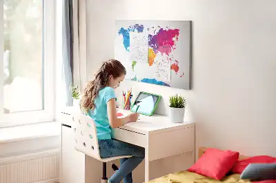 Tablica korkowa dla dzieci Abstrakcyjna mapa świata