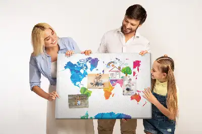 Tablica korkowa dla dzieci Abstrakcyjna mapa świata