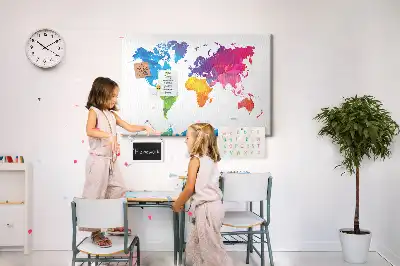 Tablica korkowa dla dzieci Abstrakcyjna mapa świata