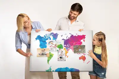 Tablica korkowa dla dzieci Abstrakcyjna mapa świata