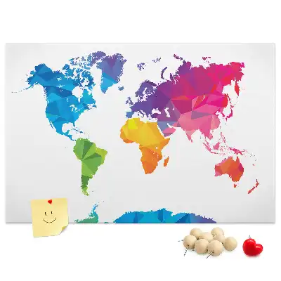 Tablica korkowa dla dzieci Abstrakcyjna mapa świata