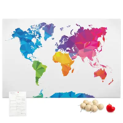Tablica korkowa dla dzieci Abstrakcyjna mapa świata