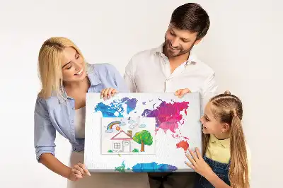 Tablica korkowa dla dzieci Abstrakcyjna mapa świata