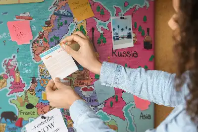 Tablica korkowa z mapą państw Europy