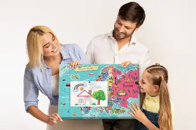 Tablica korkowa z mapą państw Europy