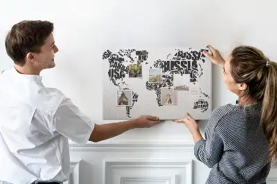 Tablica korkowa ozdobna Typograficzna mapa kontynentów