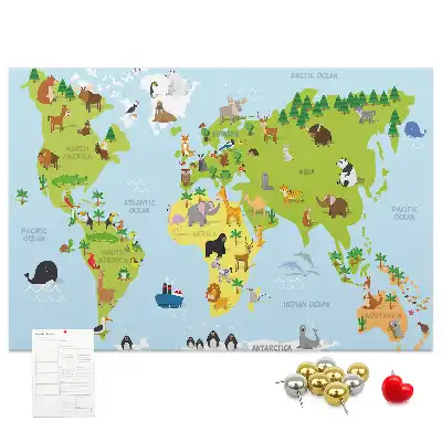 Korkowa tablica Atlas zwierząt dla dzieci