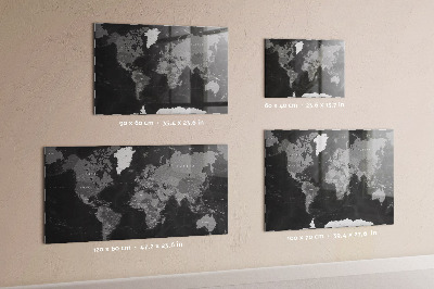 Tablica magnetyczna Czarna mapa świata