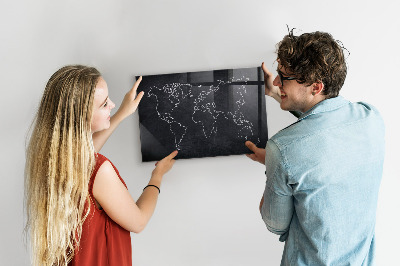 Tablica magnetyczna Obrys mapy świata