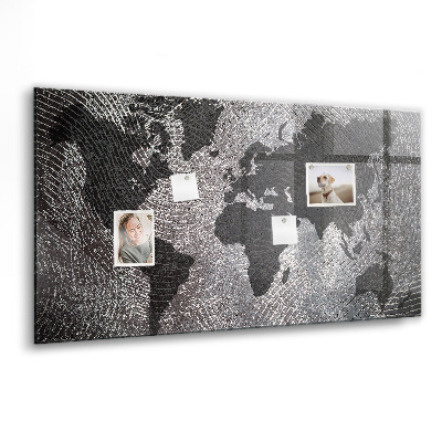 Tablica magnetyczna na magnesy Mapa świata beton
