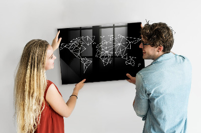 Tablica magnetyczna na ścianę Nowoczesna mapa świata