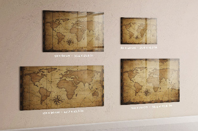 Tablica magnetyczna Mapa świata vintage