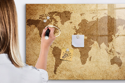 Tablica do rysowania magnetyczna Mapa świata vintage