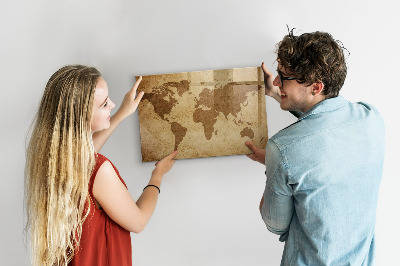 Tablica do rysowania magnetyczna Mapa świata vintage