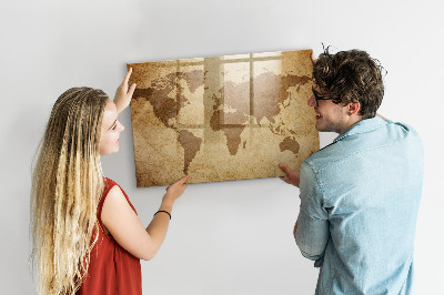 Tablica do rysowania magnetyczna Mapa świata vintage