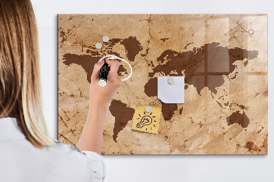 Tablica magnetyczna do pisania Vintage mapa świata