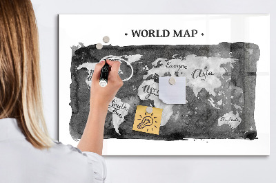 Tablica magnetyczna do pisania Retro mapa świata