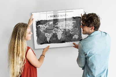 Tablica magnetyczna do pisania Retro mapa świata