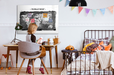 Tablica magnetyczna do pisania Retro mapa świata