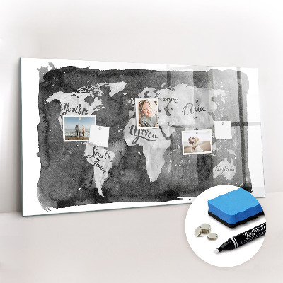 Tablica magnetyczna do pisania Retro mapa świata