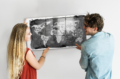 Tablica magnetyczna do pisania Retro mapa świata