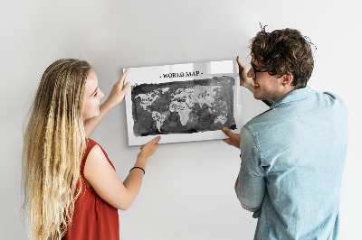Tablica magnetyczna do pisania Retro mapa świata