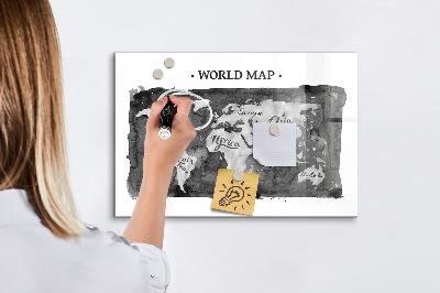 Tablica magnetyczna do pisania Retro mapa świata