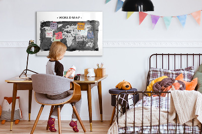 Tablica magnetyczna do pisania Retro mapa świata
