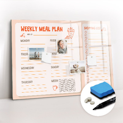 Tablica magnetyczna z pisakiem Retro planer posiłków