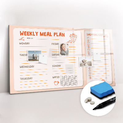 Tablica magnetyczna z pisakiem Retro planer posiłków