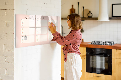 Tablica magnetyczna na magnesy na ścianę Uroczy tygodniowy planer