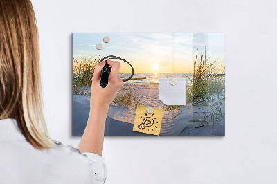 Tablica magnetyczna z pisakiem Zachód słońca na plaży