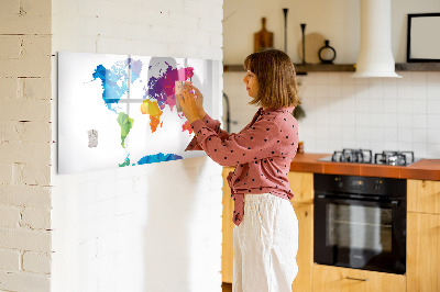 Tablica magnetyczna do kuchni Abstrakcyjna mapa świata