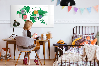 Tablica magnetyczna z pisakiem Zielona mapa świata