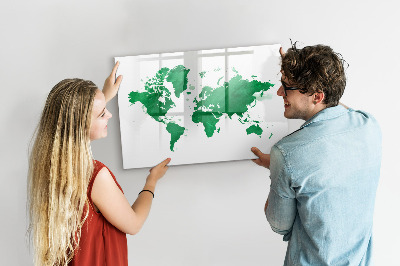 Tablica magnetyczna z pisakiem Zielona mapa świata