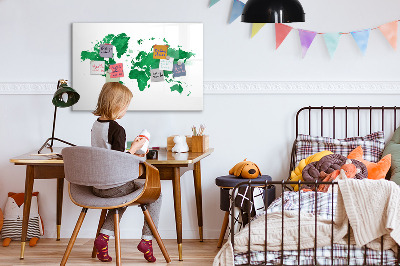 Tablica magnetyczna z pisakiem Zielona mapa świata